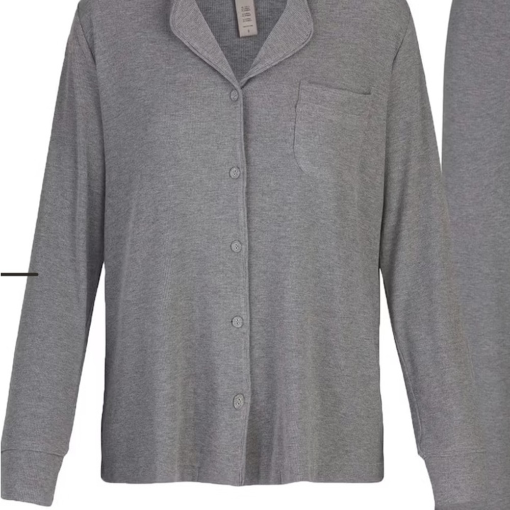 Skims Heather Grey Soft Lounge Top